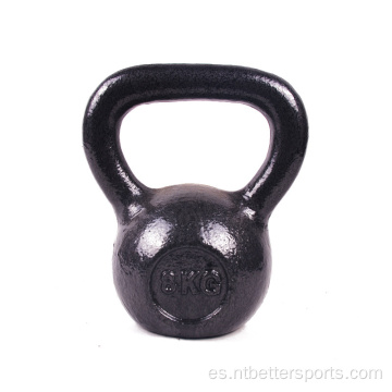 Kettlebell de hierro fundido negro con recubrimiento de Hammerton